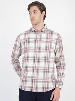 Ben Sherman - Men Off White Regular Checks Shirt