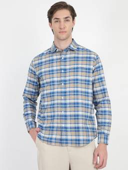 Ben Sherman - Men Navy Blue Regular Checks Shirt