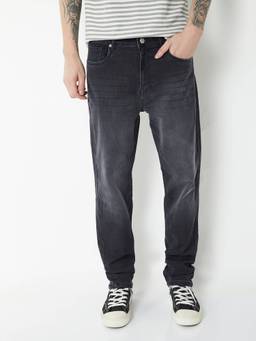 max - Men Dark Wash Slim Fit Black Jeans