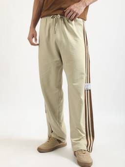 MANIAC - Beige Stripes Baggy Trackpant