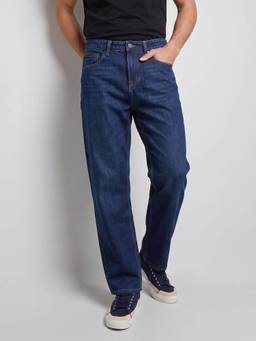 Pepe Jeans - Men Dark Worn Loose Fit Mid Rise Navy Blue Jeans