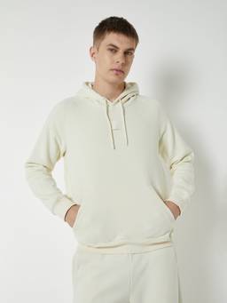 max - Off White Solid Hoodie