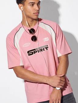 max - Pink Cotton Printed Tshirt