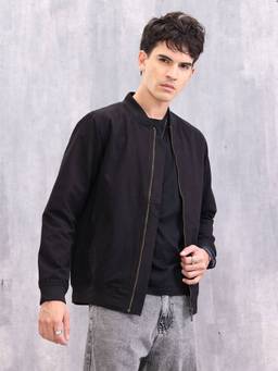 WROGN - Solid Casual Bomber Black Jacket