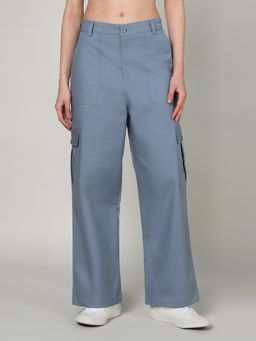 Sands of India - Women’S Blue Wide-Leg Cargo Pants