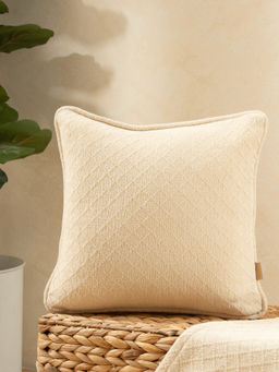 Maspar - Colorart Blaize Solid Weave 256 Gsm Cotton Vanilla Cushion Cover