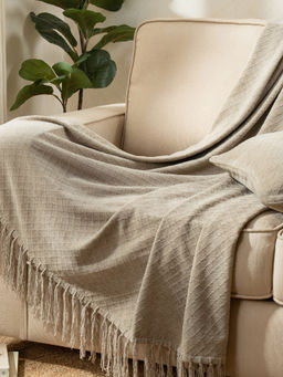 Maspar - Grey Cotton Solid Throw