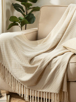 Maspar - Purple Cotton Solid Throw