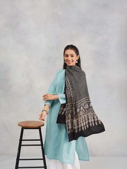 Fabindia - Black Modal Ajrakh Printed Stole