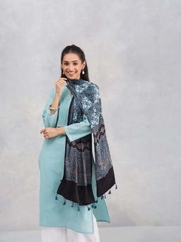 Fabindia - Black Modal Ajrakh Printed Stole