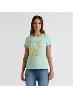Pepe Jeans - Light Green Foil Print Short Sleeve T-Shirt