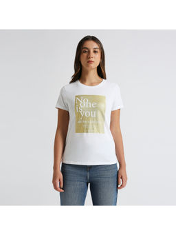 Pepe Jeans - White Foil Print Short Sleeve T-Shirt