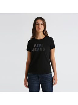 Pepe Jeans - Black Solid Short Sleeve T-Shirt