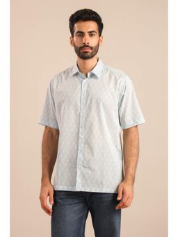 RATAN JAIPUR - Timeless Buti Cotton Shirt - Light Blue