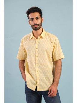 RATAN JAIPUR - Timeless Buti Cotton Shirt - Yellow