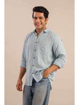 RATAN JAIPUR - Men's Double Gauze Cotton Shirt - Light Blue
