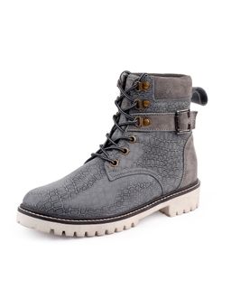 Bacca Bucci - Masha Genuine-Leather High-Ankle Chukka Boots Grey