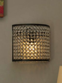 Homesake - French Wall Sconce Light Black Crystal
