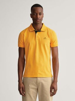 GANT - Men Yellow Solid Regular Fit Polo T-Shirt