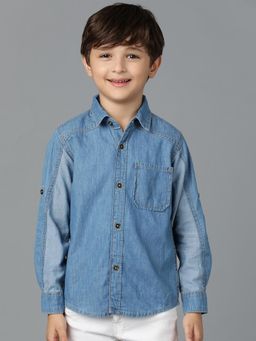 Tales & Stories - Boys Light Blue Denim Cotton Shirt