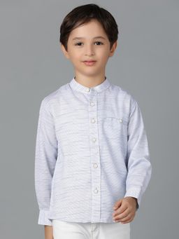 Tales & Stories - Boys Sky Blue Printed Cotton Shirt
