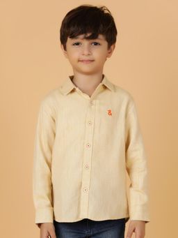 Tales & Stories - Boys Yellow Solid Cotton Shirt