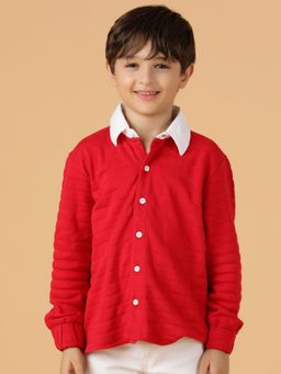 Tales & Stories - Boys Red Solid Cotton Shirt