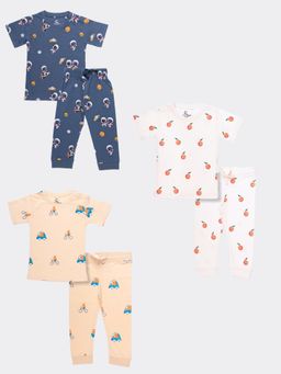 Orange Sugar - T-Shirt & Pant Fox, Space, Oranges (Pack of 3)