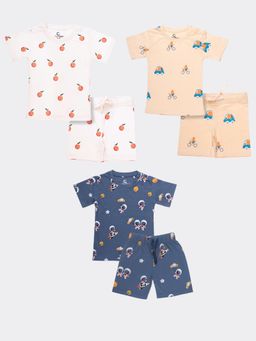 Orange Sugar - T-Shirt & Short Fox, Space, Oranges (Pack of 3)