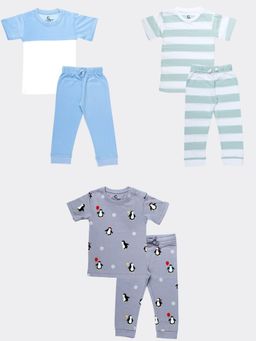 Orange Sugar - T-Shirt & Pant Forest, Summer, Penguin (Pack of 3)