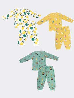 Orange Sugar - Full Sleeves T-Shirt & Pant |Jungle, Lemon, Circus (Pack of 3)