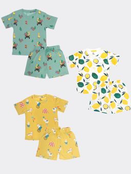 Orange Sugar - T-Shirt & Short Lemon, Circus, Jungle (Pack of 3)