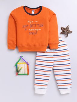 Nottie Planet - Loopknit Boy's T-Shirt with Bottom Coral (Set of 2)