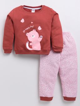 Nottie Planet - Loopknit Girl's T-Shirt with Bottom Rust (Set of 2)