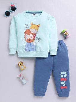 Nottie Planet - Loopknit Girl's T-Shirt with Bottom Green (Set of 2)