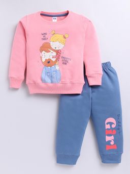 Nottie Planet - Loopknit Girl's T-Shirt with Bottom Pink (Set of 2)