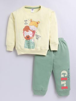 Nottie Planet - Loopknit Girl's T-Shirt with Bottom Yellow (Set of 2)