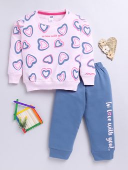 Nottie Planet - Loopknit Girl's T-Shirt with Bottom Pink (Set of 2)