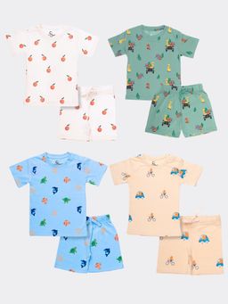 Orange Sugar - T-Shirt & Shorts Heaven, Wonders, Jungle & Fox On The Go (Pack of 4)