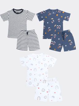 Orange Sugar - T-Shirt & Short Spikey, Space, Zebra (Pack of 3)