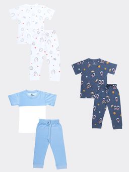 Orange Sugar - T-Shirt & Pant Spikey, Summer, Space (Pack of 3)