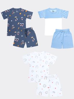 Orange Sugar - T-Shirt & Short Spikey, Summer, Space (Pack of 3)