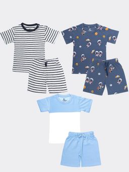 Orange Sugar - T-Shirt & Short Zebra, Summer, Space (Pack of 3)