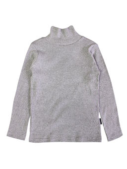 KiddoPanti - Unisex Turtle Neck Full Sleeves T-shirt- Grey