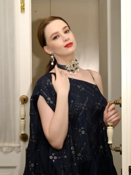 Odette - Dark Blue Royal Choker Neckpiece Set