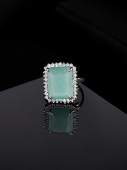 Estele - Rhodium Plated CZ Glorious Finger Ring for Women