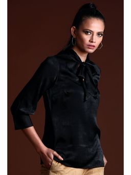 SALT Attire - Women Black Midnight Satin Top