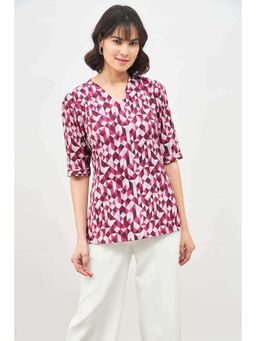 SALT Attire - Women Purple Mosaic Plum Top