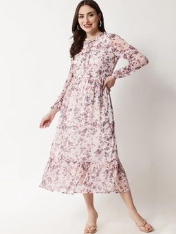 Aravalii - Purple Chiffon A-Line Dress