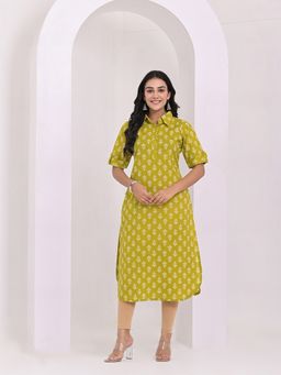 Aravalii - Olive Grace Cotton Kurta